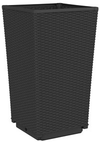Vasos/floreiras 2 pcs 32,5x32,5x57 cm PP preto
