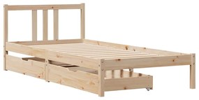 Cama sem colchão 75x190 cm madeira de pinho maciça