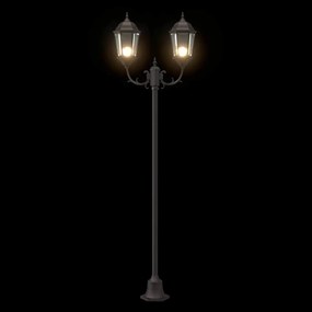 Poste de Luz de Jardim vidaXL 2-Lâmpadas E27 Bronze 220 cm Alumínio