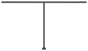 Toldo retrátil manual com LED 400x300 cm azul e branco