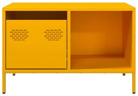 Mesa centro 68,5x50x43,5cm aço laminado a frio amarelo mostarda