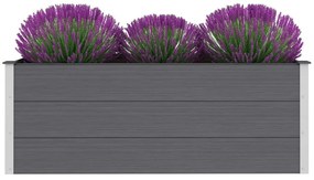 Canteiro elevado para jardim WPC 150x50x54 cm cinzento