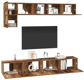 Conjunto de móvel de TV com prateleira Montado na parede Outros com ar