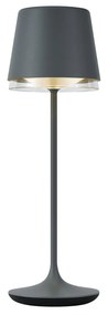 Candeeiro de Mesa Cinzento Escuro Incl. LED IP65 Recarregável com Estação de Carregamento - Bass Moderno