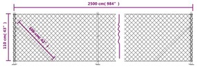 Cerca de arame com flange 1,1x25 m verde