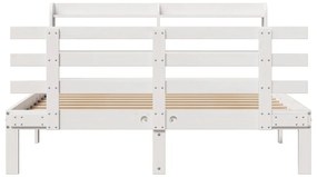 Estrutura de cama c/ cabeceira sem colchão 140x190 cm branco
