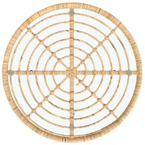 Mesa de jantar Ø80 cm  vidro temperado e aço