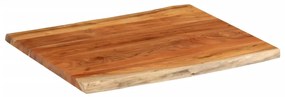 Tampo de mesa retangular borda viva 90x80x3,8 cm acácia maciça