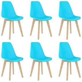 vidaXL Cadeiras de jantar 6 pcs plástico azul