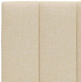 Estrutura de cama sem colchão 140x200 cm tecido cor creme