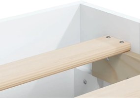 Estrutura de cama c/ gavetas 140x200cm derivados madeira branco
