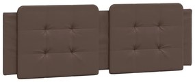 Estrutura cama c/ cabeceira 160x200cm couro artificial castanho
