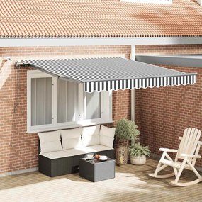 vidaXL Toldo retrátil automático com LEDs 300x250 cm antracite/branco