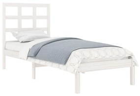 Estrutura de cama 100x200 cm madeira maciça branco