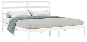 Estrutura de cama 200x200 cm pinho maciço branco