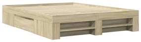 Estrutura cama s/ colchão derivados de madeira carvalho sonoma
