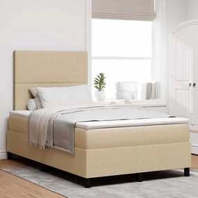 vidaXL Cama Box com cabeceira Cinza Claro e Branco 120 x 190 cm