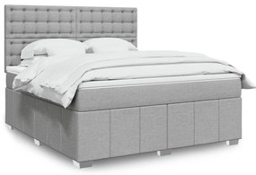 Cama com molas/colchão 180x200 cm tecido cinzento-claro