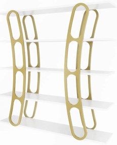 Estante Adar – Branco e Dourado – 120x120x25 cm