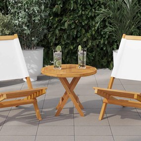 vidaXL Tampo de mesa redondo 2,5 cm 50 cm madeira de teca maciça
