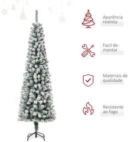 HOMCOM Árvore de Natal 180 cm Árvore de Natal Artificial Nevado com 49