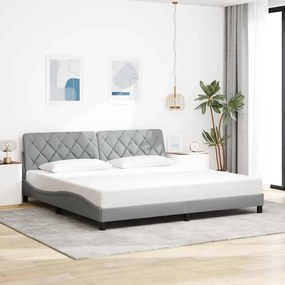 vidaXL Estrutura de cama sem colchão 200x200 cm tecido cinzento-claro