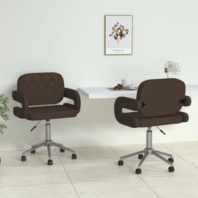 vidaXL Cadeiras de jantar giratórias 2 pcs couro artificial castanho