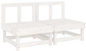 Sofás de centro com almofadões 2 pcs pinho maciço branco