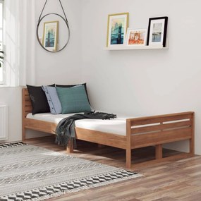 vidaXL Estrutura de cama 100x200 cm madeira de teca maciça
