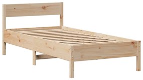 Cama com estante sem colchão 100x200 cm pinho maciço