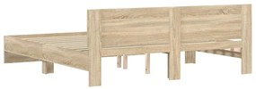 Estrutura de cama com cabeceira 160x200 cm carvalho sonoma