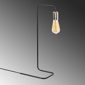 Candeeiro de Mesa Denge – Preto e Níquel – 17 x 28 cm