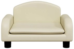 Cama para cães 50x40x30 cm couro artificial cor creme