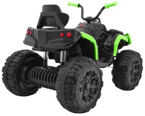 Moto 4 elétrica para crianças 12V 2x45W ATV com Rodas Espuma EVA, Assento couro ecológico, som Crianças Até 30Kg Preta e Verde Preta