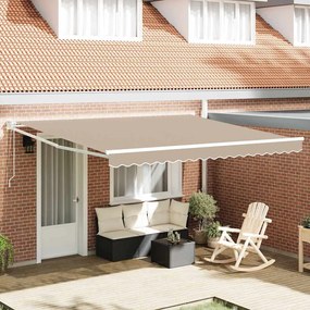 Toldo Retrátil Automático vidaXL Bege 400x300 cm
