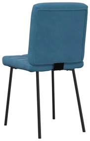 Cadeiras de jantar 4 pcs veludo azul