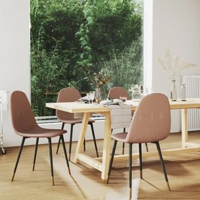 vidaXL Cadeiras de jantar 4 pcs tecido cinzento-acastanhado