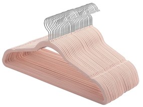 Conjunto de 30 cabides de veludo SONGMICS, 42 cm de comprimento, finos e duráveis, alta capacidade de carga, com ganchos giratórios de 360°, para casacos, camisas, ternos, rosa CRF26PK, plástico ABS, metal, 43,5 x 0,6 x 22,5 cm