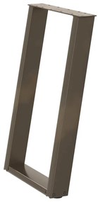 Pés para mesa de jantar em formato de U, 2 peças, aço natural, 60x(72-