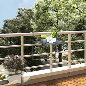 vidaXL Mesa para varanda 60x40 cm aço preto
