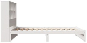 Cama com estante sem colchão 90x200 cm pinho maciço branco