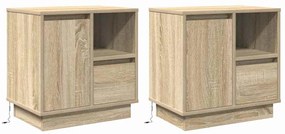 Armários de Cabeceira com LED 2 pcs Carvalho Sonoma 50x34,5x50 cm