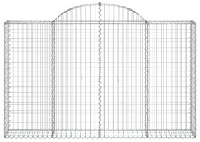 Cestos gabião arqueados 9pcs 200x30x120/140cm ferro galvanizado