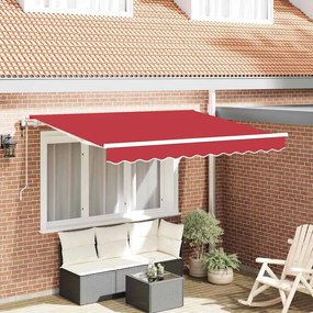 vidaXL Toldo Retrátil Manual Vermelho e Branco