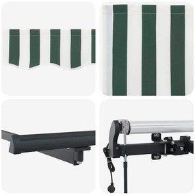 Toldo Retrátil Automático Verde e Branco 600x300 cm