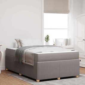 vidaXL Estrutura de cama com colchão Cinzento-acastanhado 120 x 200 cm