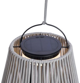 Candeeiro de mesa boémio cinzento Incl. LED Regulável em 3 níveis IP54 Recarregável a energia solar - Duca Boêmio