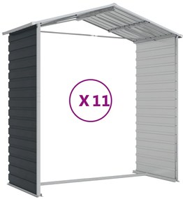 Abrigo de jardim 191x980x198 cm aço galvanizado antracite