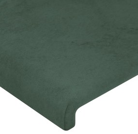 Estrutura de cama sem colchão 120x200 cm veludo verde-escuro