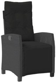 Conjunto de Jantar de Jardim em Rattan Poliéster Preto